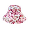 Bucket Hats – 12 PCS Cotton Canvas w/ Flower Print - Fuchsia - HT-6580FU